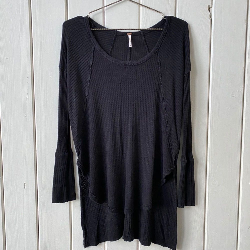 Free People Waffle long sleeve thermal shirt